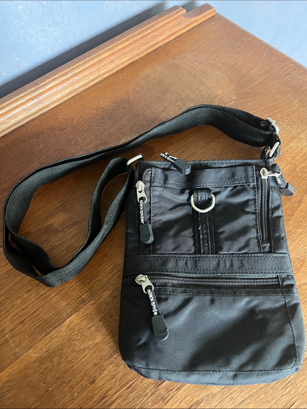 Black Compact Crossbody Organizer Bag by Derek Alexander